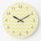 Modern Yellow White Chevron Clock - grey numbers