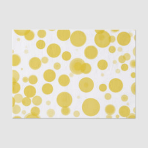 Modern Yellow & White Polka Dot Bubbles Party Tissue Paper