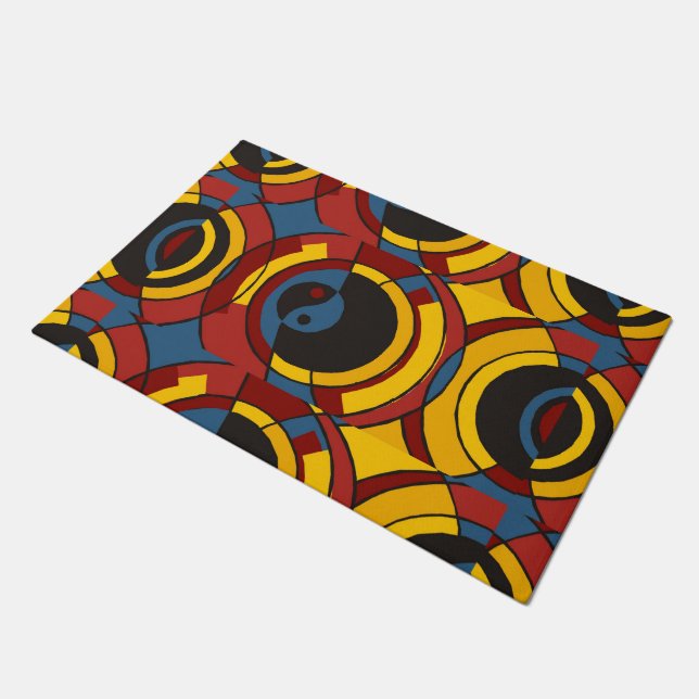 Modern Yin & Yang Pattern + your ideas Doormat (Angled)