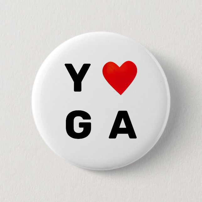 Modern Yoga Heart 6 Cm Round Badge (Front)