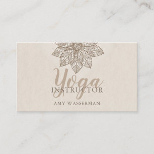 Modern Yoga Instructor Lotus Flower Business Card