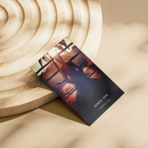 Modern Yoga Instructor Wellness Monogram Qr Business Card