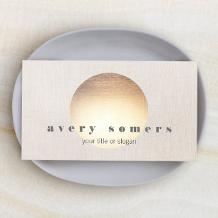 Modern Yoga Instructor Zen Gold Circle Business Card