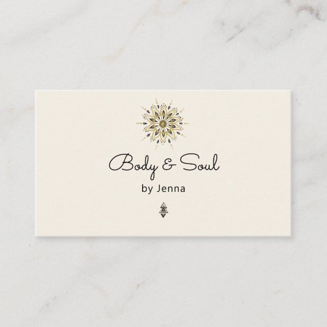 Modern Yoga Massage Wellness Business Card (Front)
