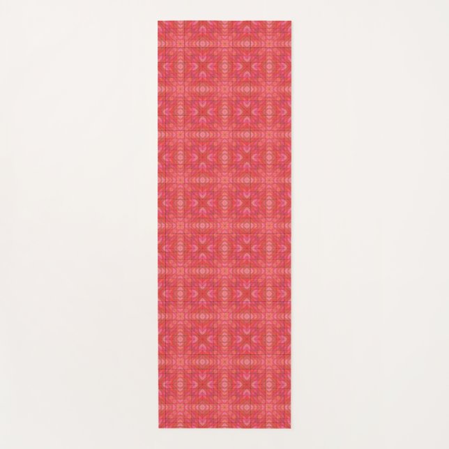 Modern Yoga Mat with Bold Red Triangles (Front)