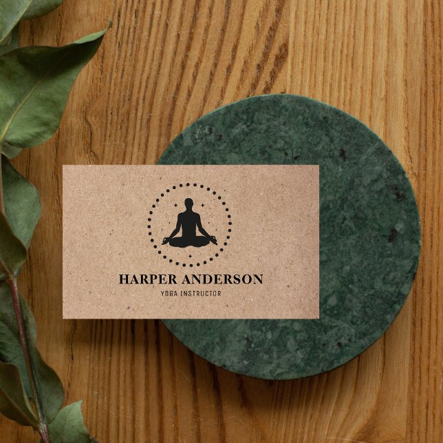 Modern Yoga Namaste Instructor Professional Logo Business Card (Creator Uploaded)