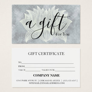 Modern Yoga Studio Instructor Gift Certificate