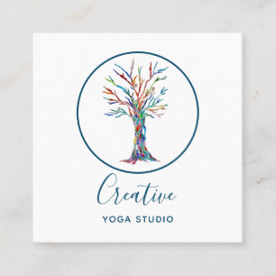 Modern Yoga Studio Square Business Card
