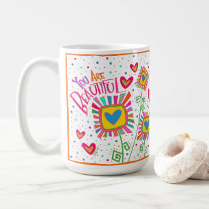 Modern You are Beautiful Fun Inspirivity Coffee Mug