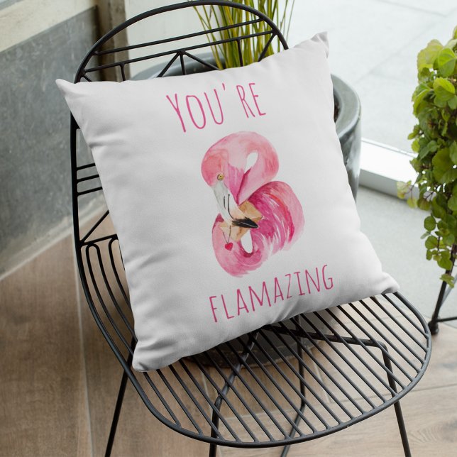 Modern You Are Flamazing Beauty Pink Flamingo Cushion (Creator Uploaded)