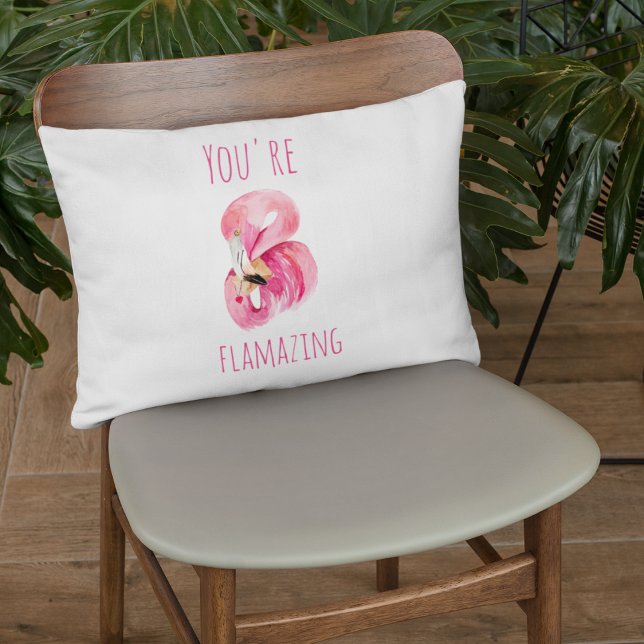 Modern You Are Flamazing Beauty Pink Flamingo Decorative Cushion (Creator Uploaded)