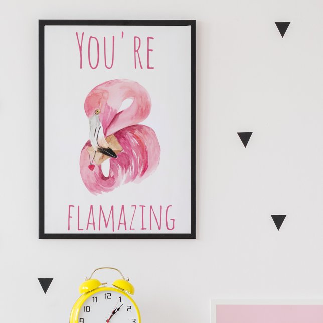 Modern You Are Flamazing Beauty Pink Flamingo Poster (Creator Uploaded)