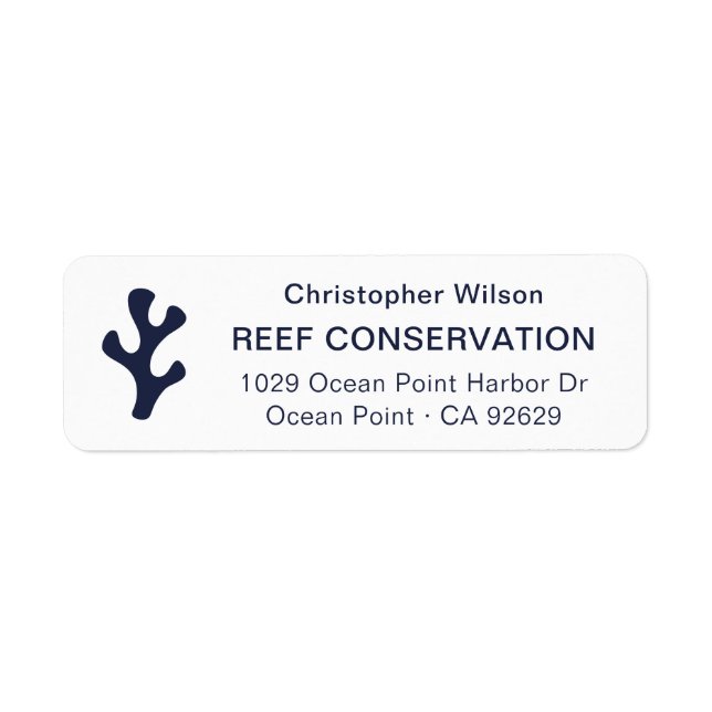 Modern Your Logo Navy Blue Business Return Address (Front)