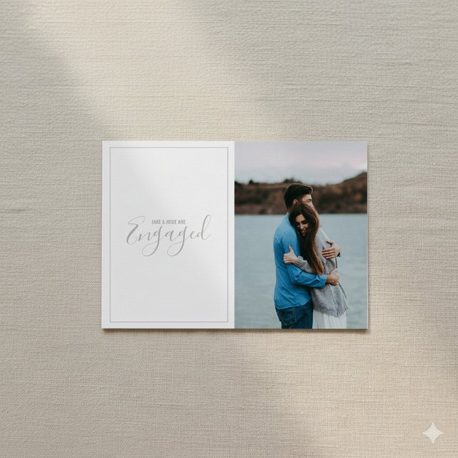 Modern your own photo, engagement announcement (Modern your own photo, engagement announcement card.)