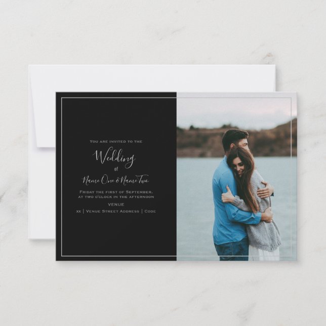 Modern your own photo, wedding invitation card. (Front)