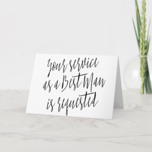 Modern "Your service as a best man is requested" Invitation