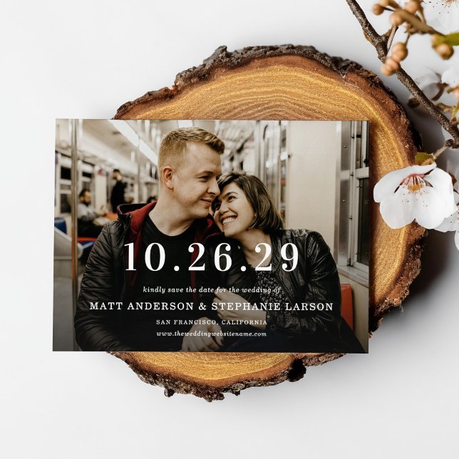 Modern Your Wedding Date Photo Save The Date Invitation (Creator Uploaded)