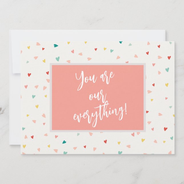 Modern You're Our Everything Photo Valentine's Day Holiday Card (Front)