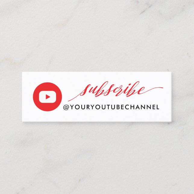 Modern YouTube Qr Code Mini Business Card (Front)