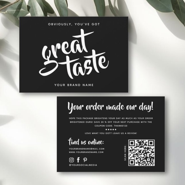 Modern you've got great taste qr code thank you card (Creator Uploaded)