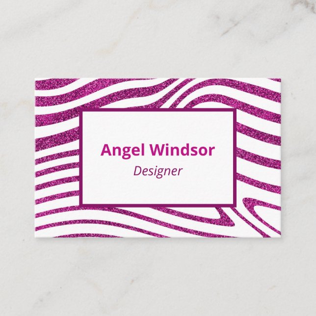Modern Zebra Pattern Elegant Business Card (Front)