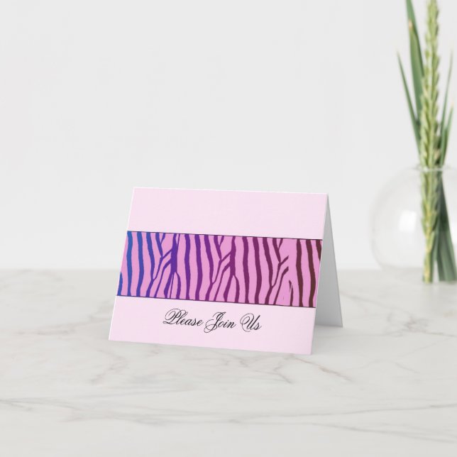 Modern Zebra Pattern Invitation (Front)