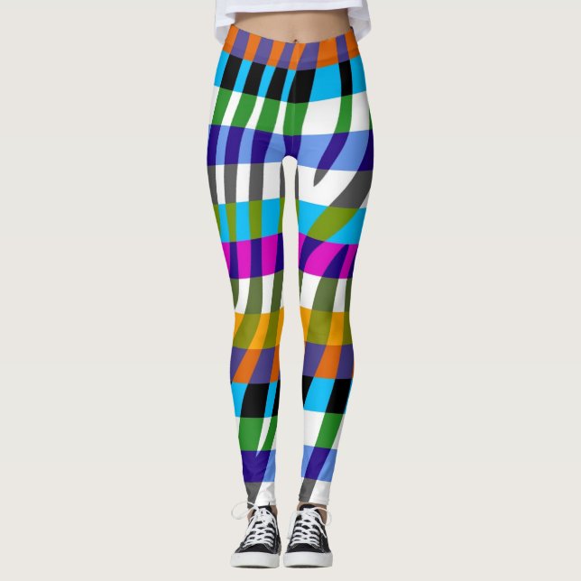Modern Zebra Print Pattern #10 Leggings (Front)