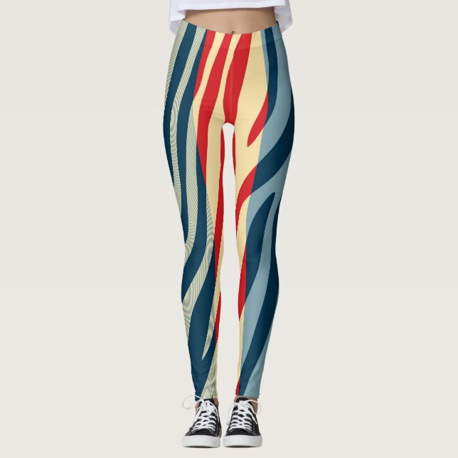 Modern Zebra Print Pattern #13 Leggings (Front)