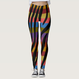 Modern Zebra Print Pattern #4 Leggings