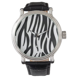 Modern Zebra Print Wrist Watch - Bold Abstract 
