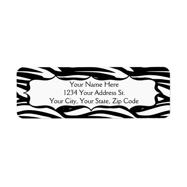 Modern Zebra Return Address Labels (Front)