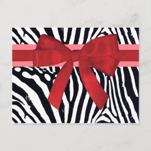 Modern Zebra Stripe Animal Print Pattern Postcard