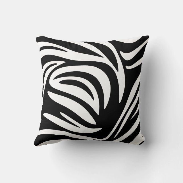 Modern Zebra Stripes Abstract Design Cushion (Back)