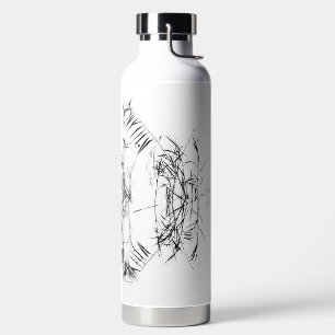 Modern Zen Ink Style Reeds Personalized Water Bottle