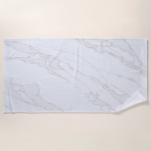 Modern Zen White Beach Towel