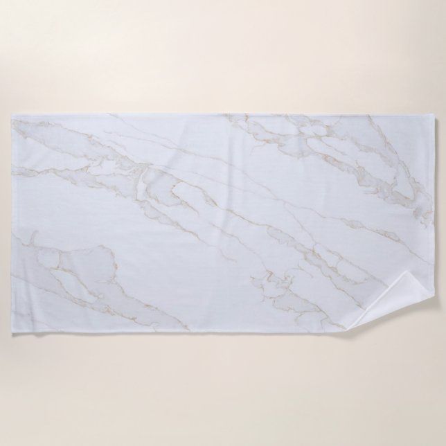 Modern Zen White  Beach Towel (Front)