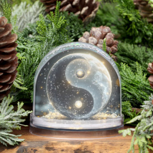 Modern Zen Yin and Yang vibes Snowglobe