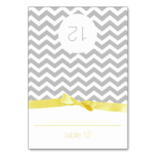 Modern Zig Zag and Yellow Bow Seating Card