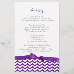 Modern Zig Zag Purple and Grey Itinerary