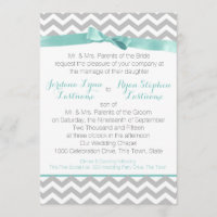 Modern Zigzag Aqua and Bow