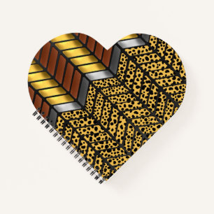 Modern Zigzag Chevron Cheetah Animal Print Notebook