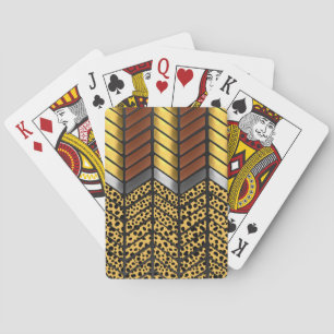Modern Zigzag Chevron Cheetah Animal Print Playing Cards