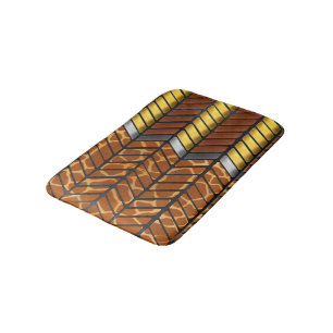 Modern Zigzag Chevron Giraffe Animal Print Bath Mat