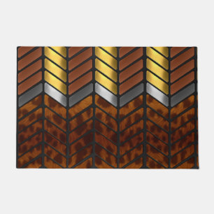 Modern Zigzag Chevron Jaguar Animal Print Doormat