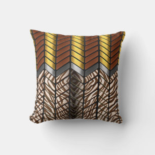 Modern Zigzag Chevron White Tiger Animal Print Cushion