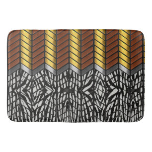 Modern Zigzag Chevron Zebra Animal Print Bath Mat