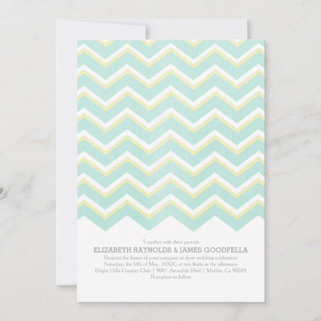 Modern Zigzag Wedding Invitations (Front)