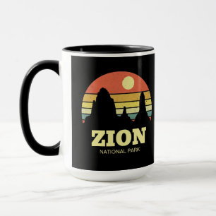 Modern Zion National Park Southwestern Utah Black Mug