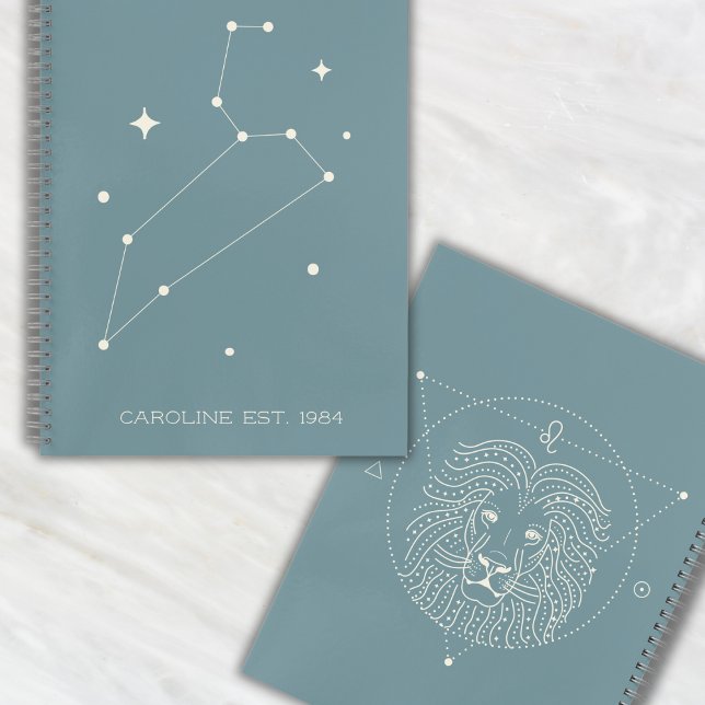 Modern Zodiac Leo Constellation Name Year Green Notebook (Creator Uploaded)