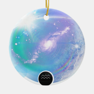 Modern Zodiac Sign Aquarius Quote Air Element Ceramic Tree Decoration